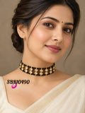 Aparna , Traditional Beads and Polki Kundan Choker for Women -SBR001WC