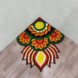 Feather Rangoli(CORNER )mat for Decoration -ANUB001CM
