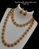 Meenakshi , elegant Matte Gold Finish Necklace Combo for women -SHAKI001NC