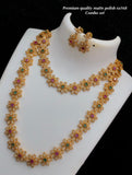 Meenakshi , elegant Matte Gold Finish Necklace Combo for women -SHAKI001NC