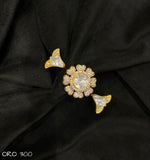 Samvrutha , elegant Gold Finish Double Finger Ring for women -SANDY001DF