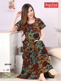 Angelina , Elegant Floral Print Rayon Nighty for Women -ANG001FPN