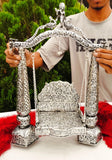 Big Size Antique finish Big Size German Silver Jhula for Your Kanha ji -ANUB001KJB
