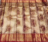 Beauty of Ravi Verma Painting Design in weaving on Pure Kanjeevaram Silk Saree for women -SACHI001RV