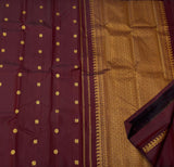 Radhika , Pure Kanchipuram Silk Hand Woven 1G Pure Zari hand weaving jari butta rich pallu with blouse-SACHI001KS