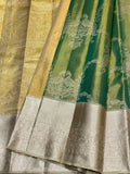 Priyanka , elegant Green shade Kanjeevaram Silk Saree for women -SACHI001KSG