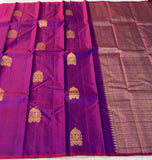 Ambujakshi , Beautiful Double shade Kanjeevaram Pure Silk Handloom with 2Gram Pure Gold Zari -SACHI001DSS