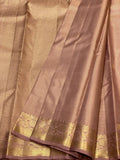 Soundarya ,Vintage Style Onion Pink Shade "Vaira Oosi " 3 Gram Gold Zari Traditional Border Saree with Butta all over the body -SACHI001VOP