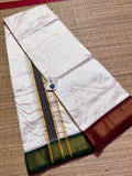 Jai ShreeRam , Kanchipuram Pure Silk Dhoti and Angavastram for Men -SACHI001DA
