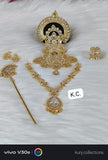 Nandalala , elegant Gold Plated American Diamond Jewellery Set for Laddu Gopal 6 Number -BRIJ001LG