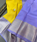 Damayanthi , South Indian Favourite Yellow and Violet Combination Kanjivaram Silk Saree for women -SACHI001BY
