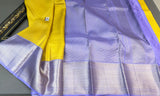 Damayanthi , South Indian Favourite Yellow and Violet Combination Kanjivaram Silk Saree for women -SACHI001BY