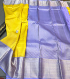 Damayanthi , South Indian Favourite Yellow and Violet Combination Kanjivaram Silk Saree for women -SACHI001BY