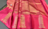 Anuraadha , elegant Pink Kanjivaram Silk Saree with Gold Zari -SACHI001PS