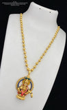 Ayyappa Sharanam, Premium Quality Brass Metal Antique Polish Lord Ayyappa Pendant Chain with Nagas Work -SHAKI001AP