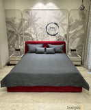 Grey Shade Herclux Premium Designer Quilted Bedcover Set -PREET001GR