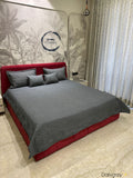 Grey Shade Herclux Premium Designer Quilted Bedcover Set -PREET001GR