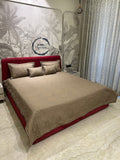 Brown Shade Herclux Premium Designer Quilted Bedcover Set -PREET001BS