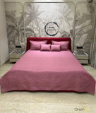 Onion Pink Shade Herclux Premium Designer Quilted Bedcover Set -PREET001OP