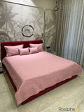 Pastel Pink Shade Herclux Premium Designer Quilted Bedcover Set -PREET001PP