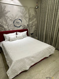 White Shade Herclux Premium Designer Quilted Bedcover Set -PREET001WB