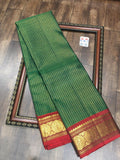 Banumathi , elegant Green and Red color combination  Kanjivaram Silk Saree for Women - SACHI001RGA