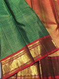 Banumathi , elegant Green and Red color combination  Kanjivaram Silk Saree for Women - SACHI001RGA