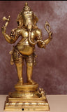 Big Size Standing Ganesha Statue in Brass - DEVI001SG