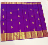 Durgamoha , Majenta shade Kanjivaram Silk Saree with Golden Zari and Motifs-SACHI001MS