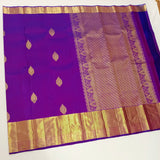 Durgamoha , Majenta shade Kanjivaram Silk Saree with Golden Zari and Motifs-SACHI001MS