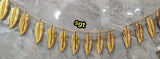 Golden Mango Leaves with Green stones for Decorating Doors this Diwali 2025 -NETH001MLG