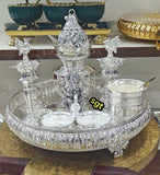 2025 Vara Maha Lakshmi festival special German Silver Puja Combo Set -NET001PC