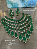 Tharanika , elegant Green Kundan Statement Necklace Set for Women -JAYDU001SNT