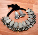 Vidarbha , elegant Oxidised Silver Finish Necklace Set for Women -MUSKAN001OS