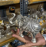 Set or 2 , Pure 999 silver polish elephants for Decoration -MK001ED