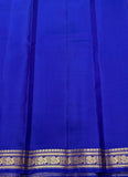 Revathy , Traditional Mustard Green and Indigo Blue Shade Combination Kanjeevaram Silk Saree for Women -SACHI001MI
