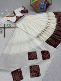 White Cotton Lehenga Choli Duppatta for Navratry 2025 -PANK001WL
