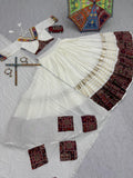 White Cotton Lehenga Choli Duppatta for Navratry 2025 -PANK001WL
