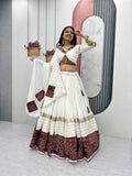 White Cotton Lehenga Choli Duppatta for Navratry 2025 -PANK001WL