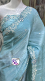 Pastel Blue Shade Party wear Fancy Saree for women -SOC001PB
