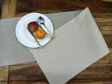 Elegant and Classic natural linen table runner, placemats and matching napkins set-AKSH001TL