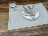 Elegant and Classic natural linen table runner, placemats and matching napkins set-AKSH001TL
