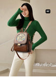 Tan Brown shade Deer Design Beautiful Backpack for Women -SC001BPT