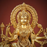 Beautiful Goddess Durga Sitting on Lion Brass Statue-ANUB001DM