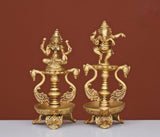 Brass Lord Ganesha and Goddess Lakshmi Diya -MK001GGL