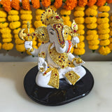 Lord Ganesha statue with Gold Plated Ornaments -ANUB001MGOP