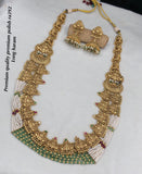 Sharanya , elegant Matte Gold Finish Long Haaram / Long Necklace Set for women -SHAKI001LS