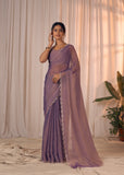 Mehek Lavender Beautiful Georgette Saree for women -OM0001GL