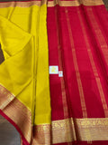 Priyamvada , Pure Mysore Crepe Silk Saree with 100 Gsm Thickness with Beautiful Weaving and Rich Pallu with Blouse -SACHI001MSY