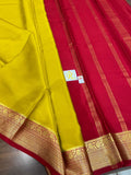 Priyamvada , Pure Mysore Crepe Silk Saree with 100 Gsm Thickness with Beautiful Weaving and Rich Pallu with Blouse -SACHI001MSY